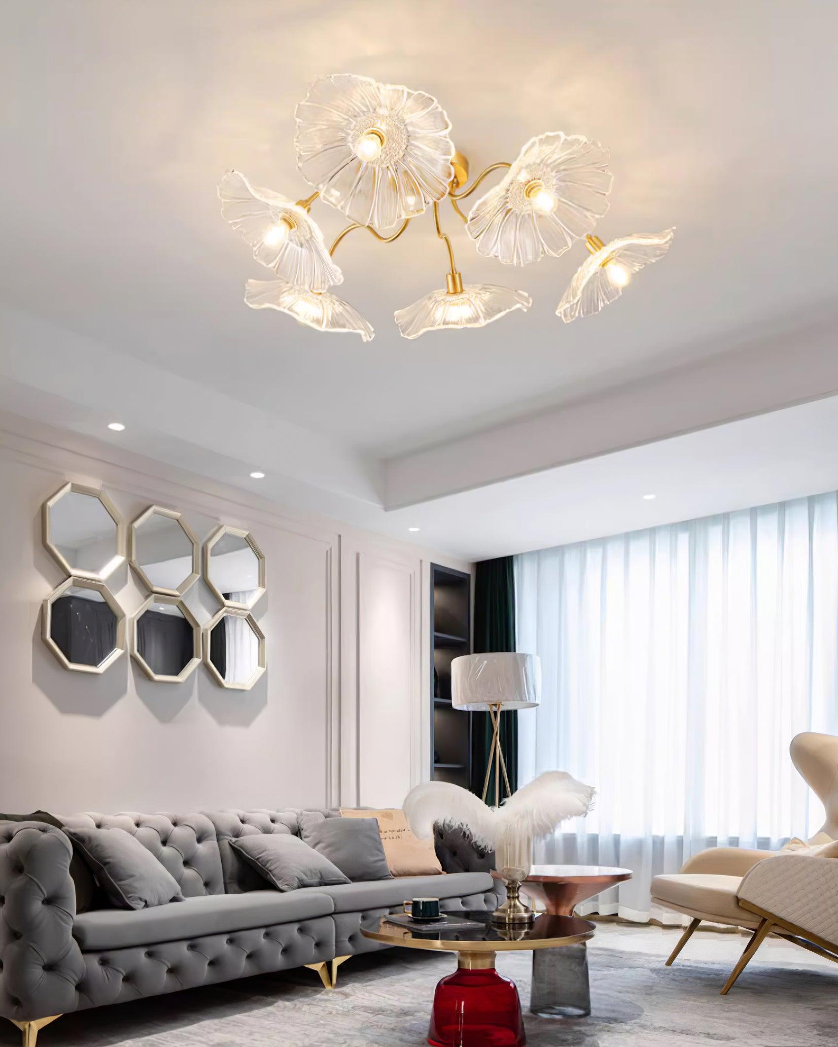 Murano Glass Flowers Ceiling Light