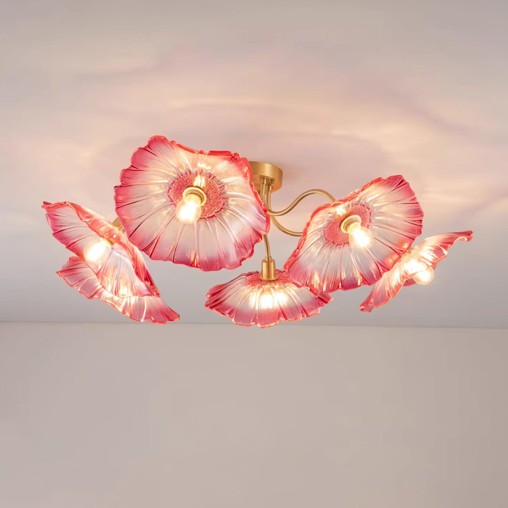 Murano Glass Flowers Ceiling Light