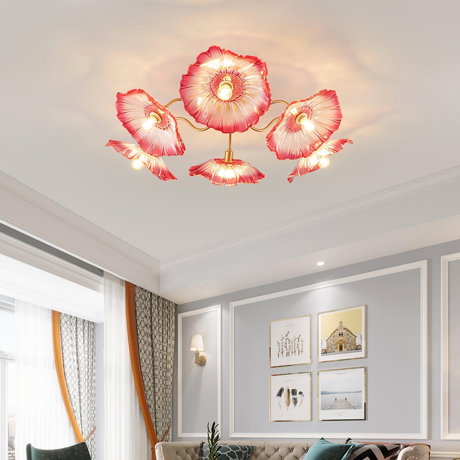 Murano Glass Flowers Ceiling Light