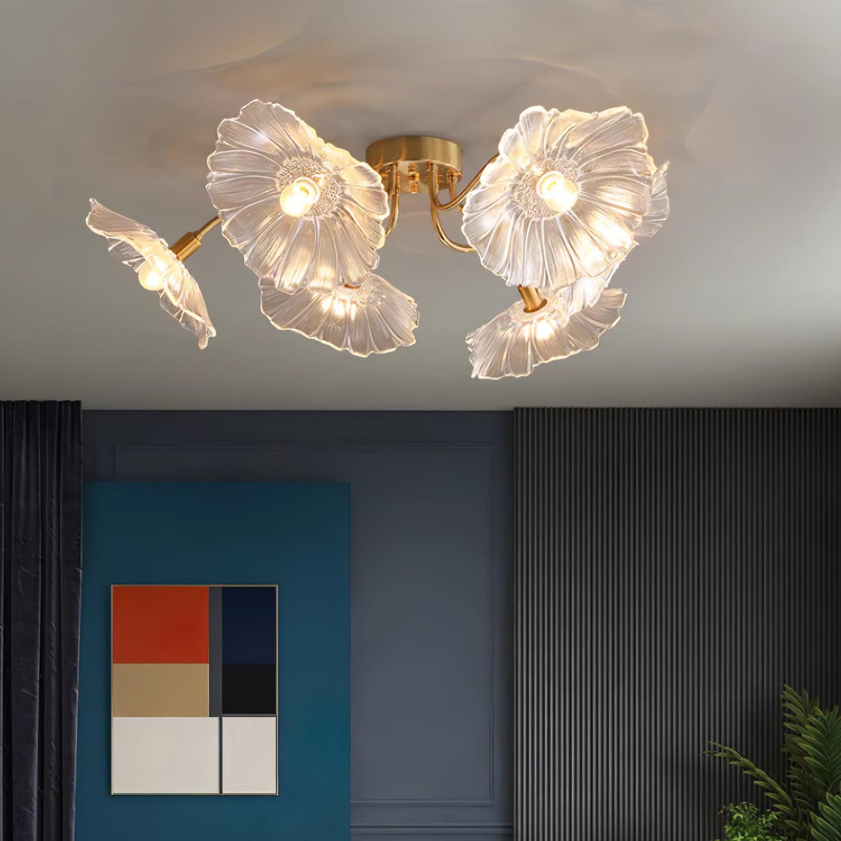 Murano Glass Flowers Ceiling Light