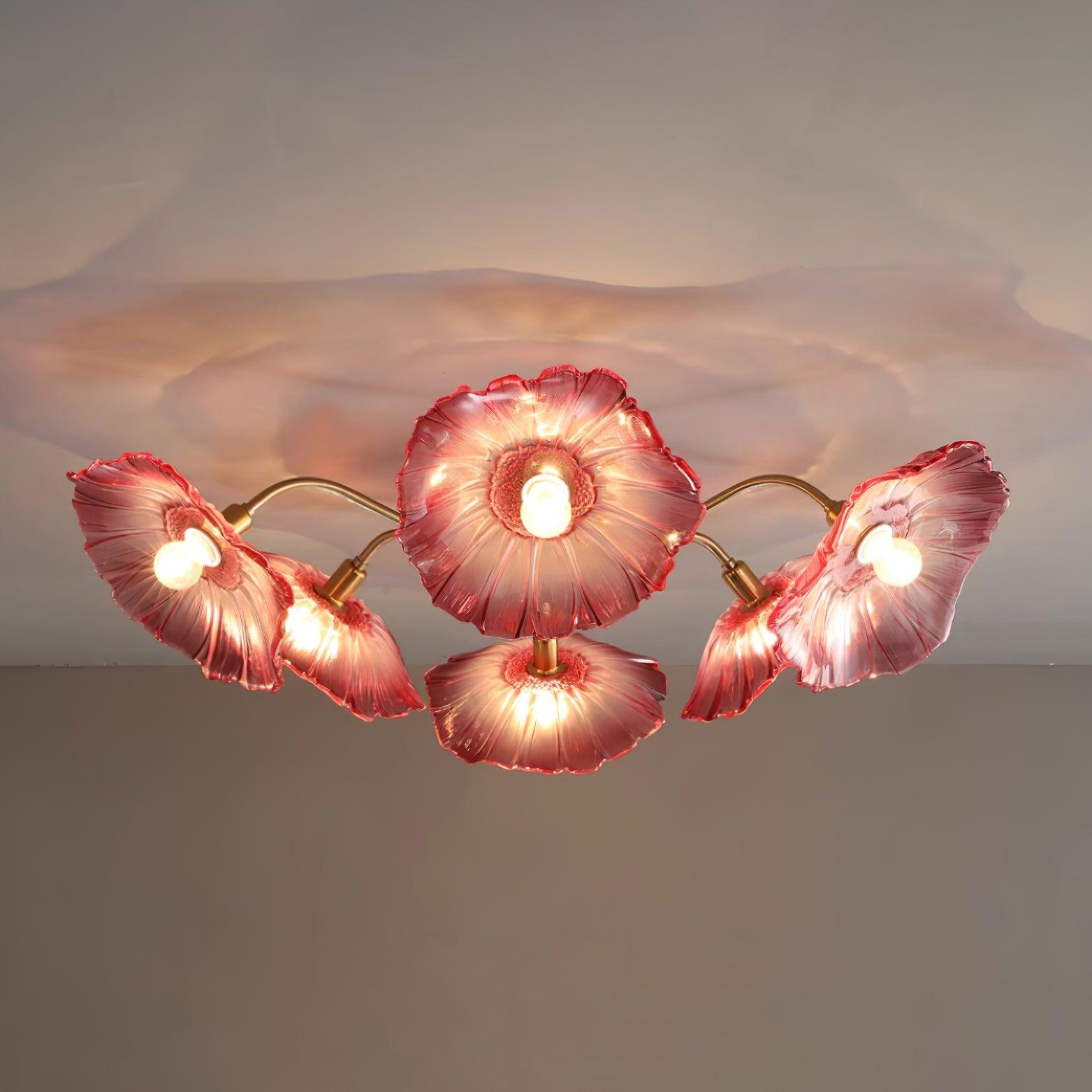 Murano Glass Flowers Ceiling Light