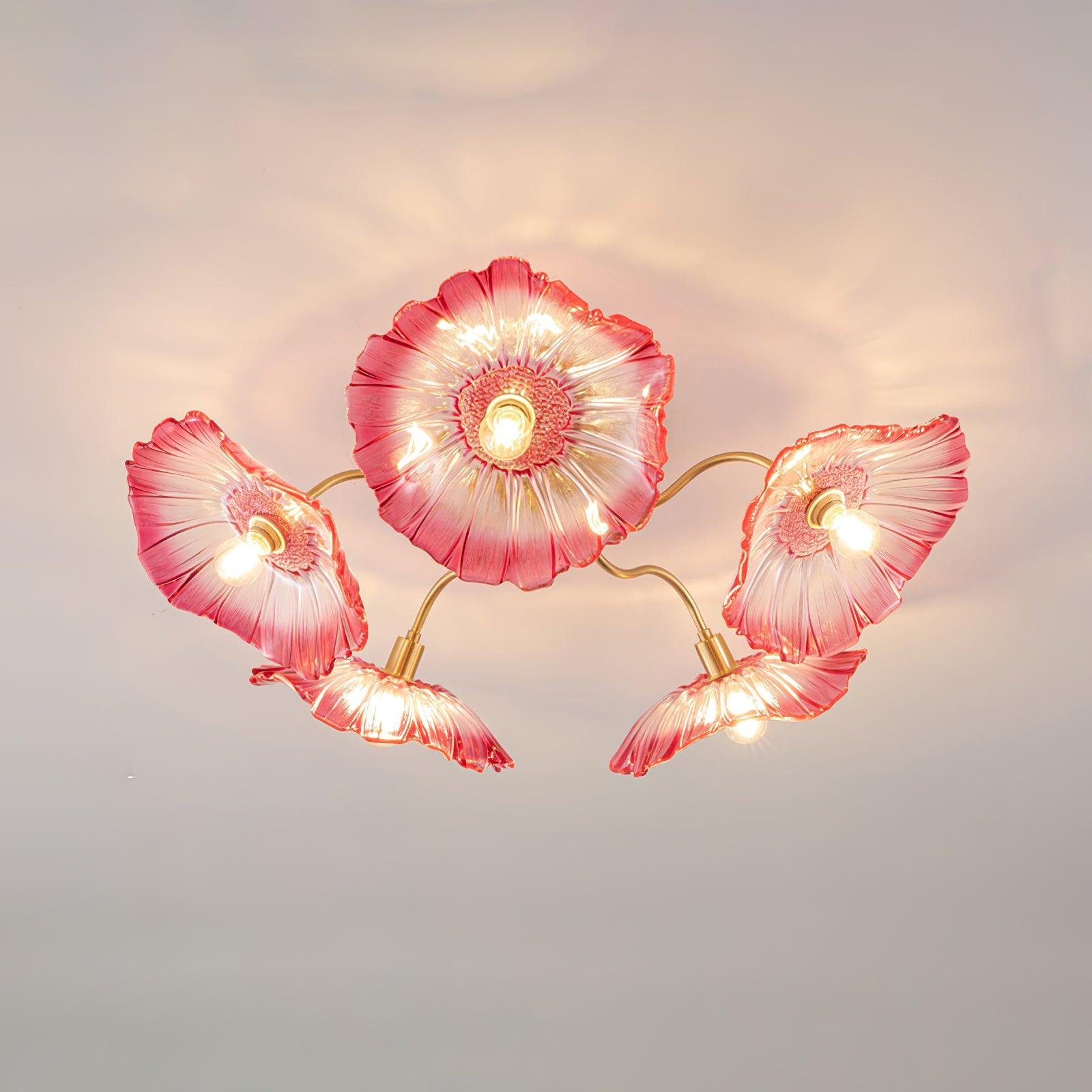 Murano Glass Flowers Ceiling Light