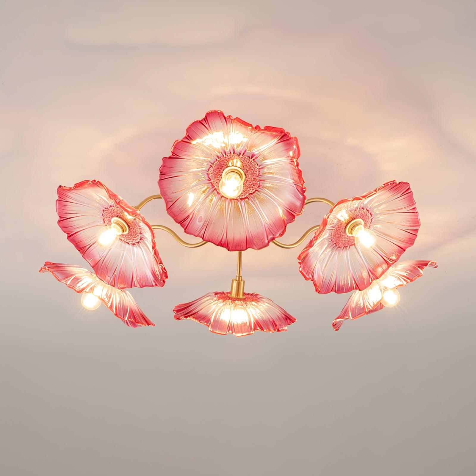 Murano Glass Flowers Ceiling Light