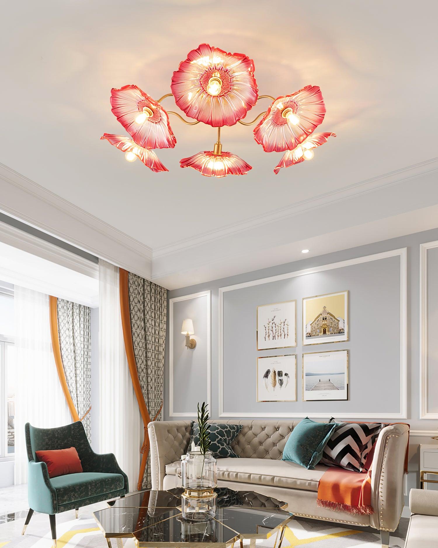 Murano Glass Flowers Ceiling Light