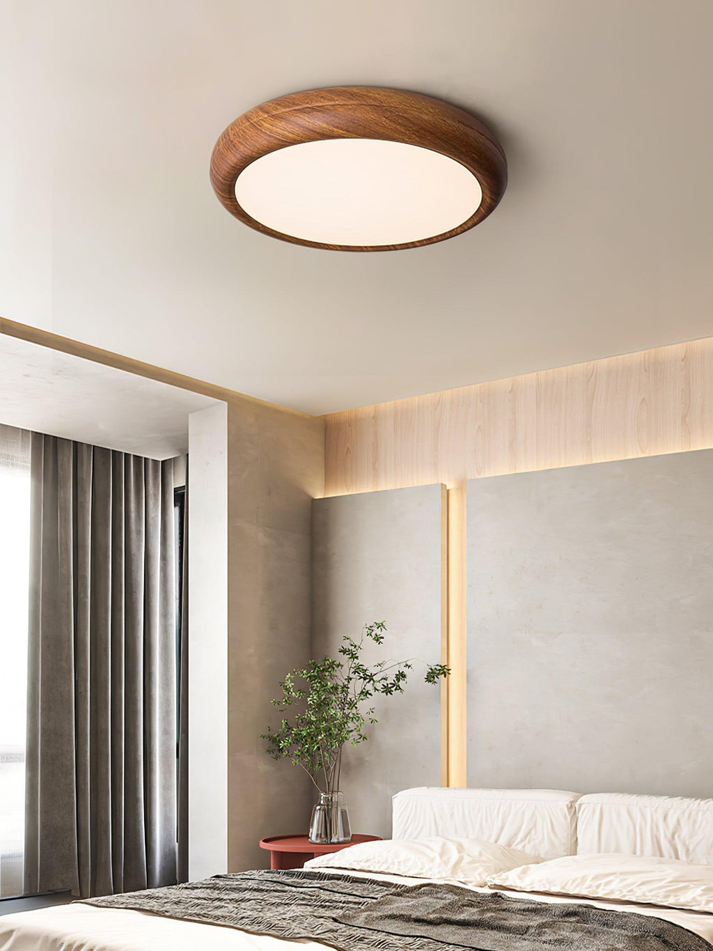 Wood Grain Round Ceiling Lamp